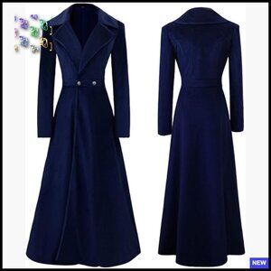 Victorian Steampunk Trench Coat Gothic Medieval Vintage Long Tailcoat Double
